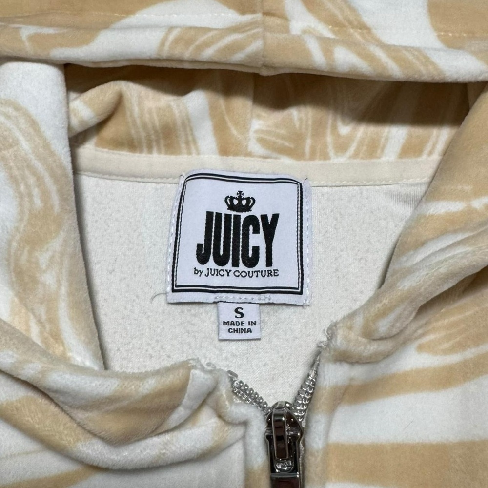 Juicy Couture Beachwood Swirls Full Zip Hoodie Sweatshirt Women's Small - Picture 4 of 5